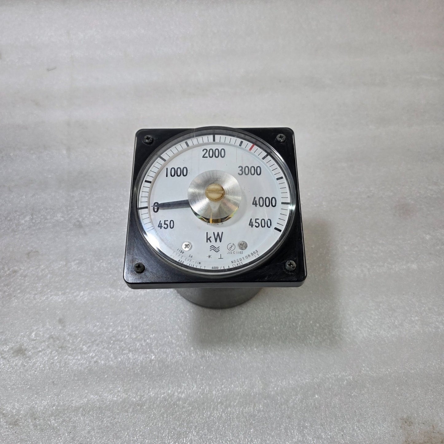 TOYO KEIKI EVF-11N ANALOG KILOWATT METER 0–4500 KW 3-PHASE POWER PANEL METER 115