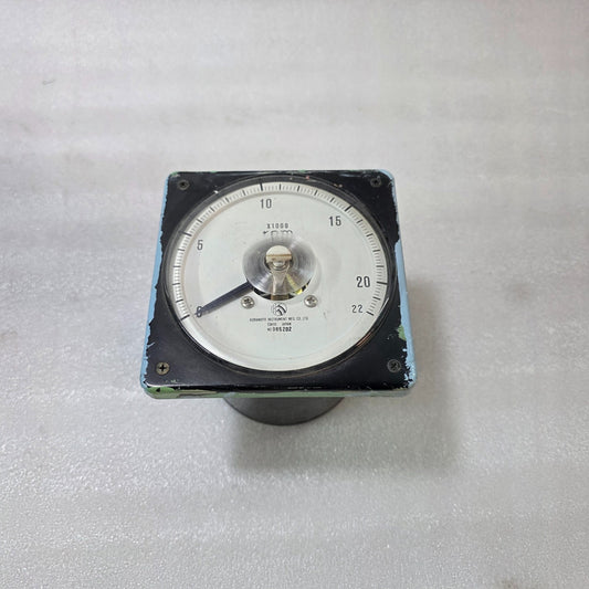 KURAMOTO INSTRUMENT MFG. CO. LTD. ANALOG RPM METER (0–22 X1000 RPM) PANEL MOUNT