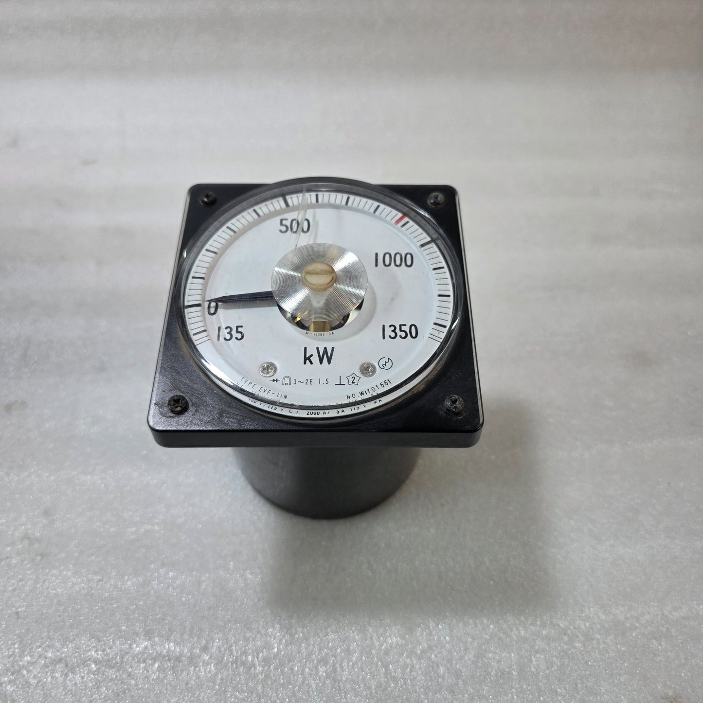 TOYO KEIKI EVF-11N ANALOG KILOWATT PANEL METER 0–1350 KW VT 460/115V CT 2000/ 5A