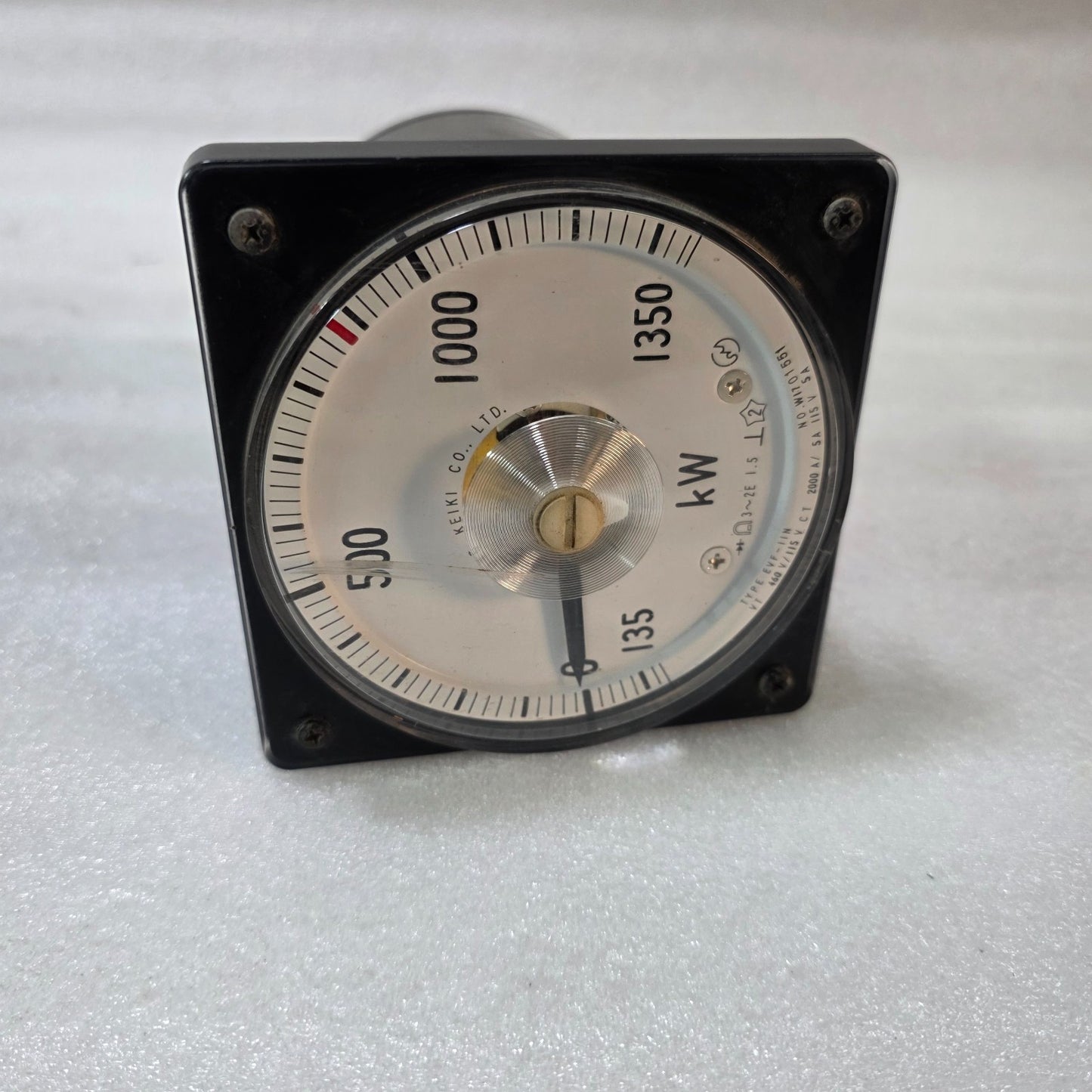 TOYO KEIKI EVF-11N ANALOG KILOWATT PANEL METER 0–1350 KW VT 460/115V CT 2000/ 5A