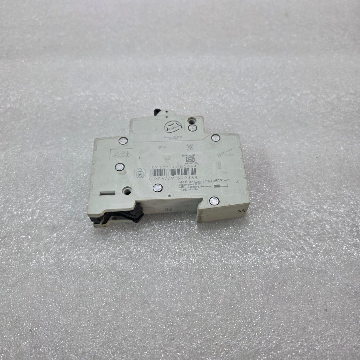ABB SH201M C6 MCB 6A SINGLE POLE MINIATURE CIRCUIT BREAKER 230/400V 10KA