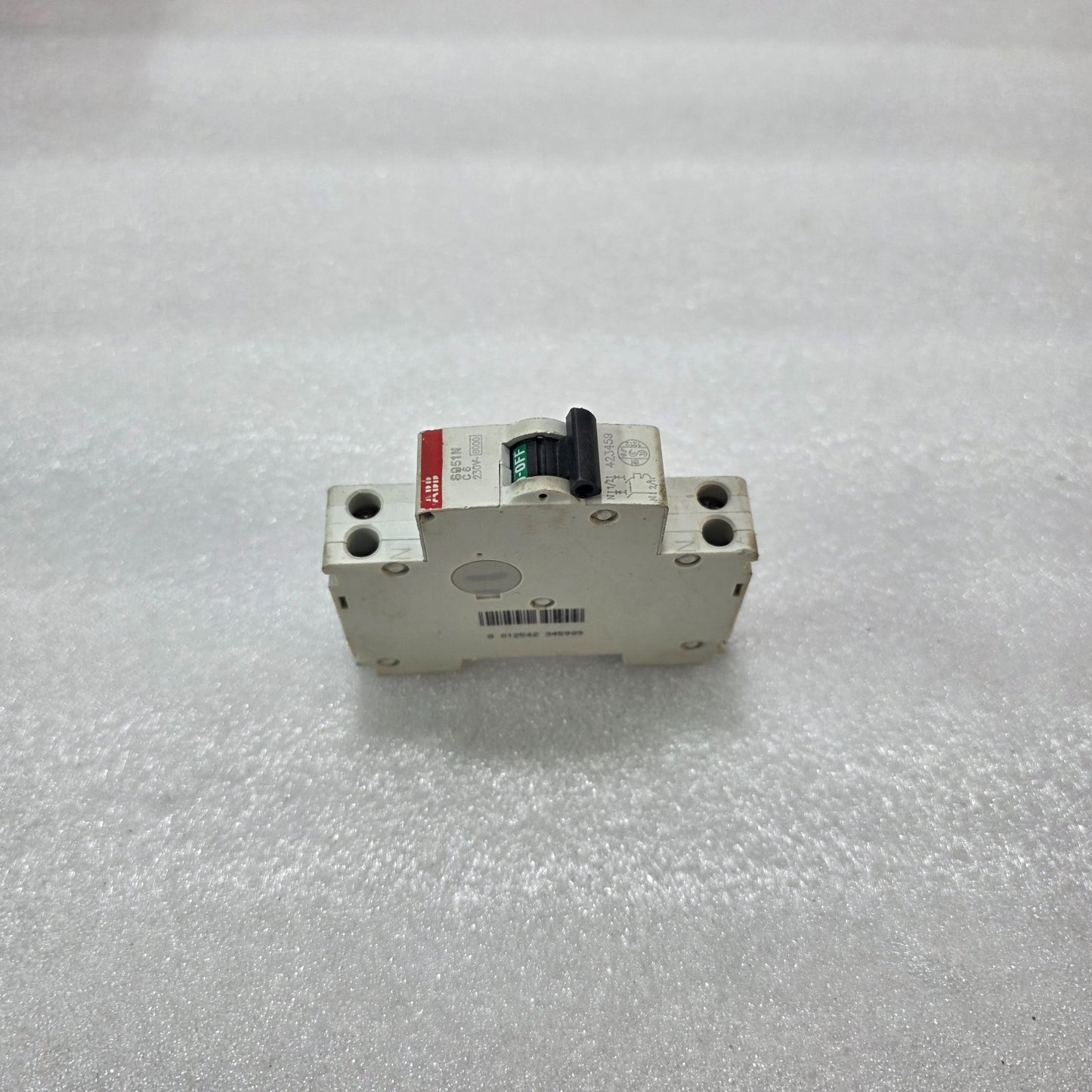 ABB S951N C6 MCB 6A SINGLE POLE + NEUTRAL MINIATURE CIRCUIT BREAKER 230V 6KA