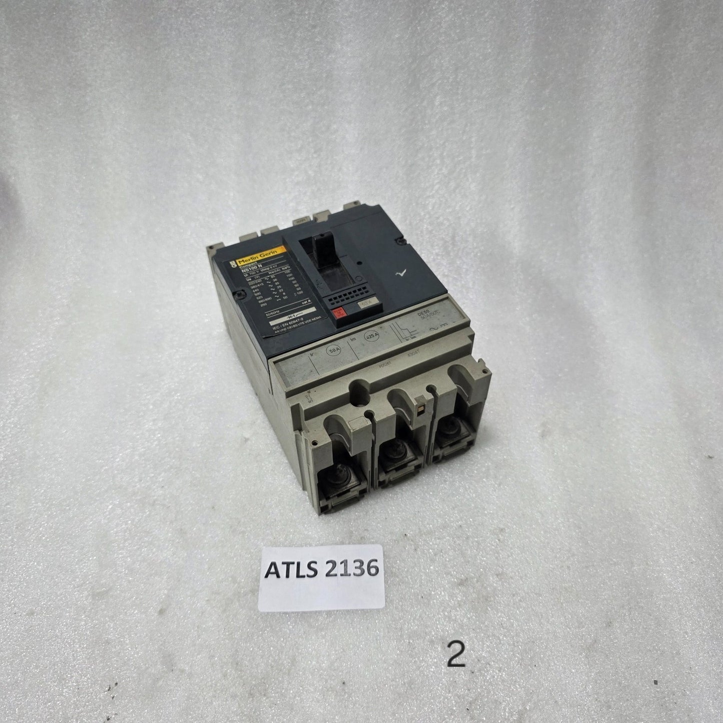 MERLIN GERIN COMPACT NS100N MCCB 50A 3 POLE CIRCUIT BREAKER 750V