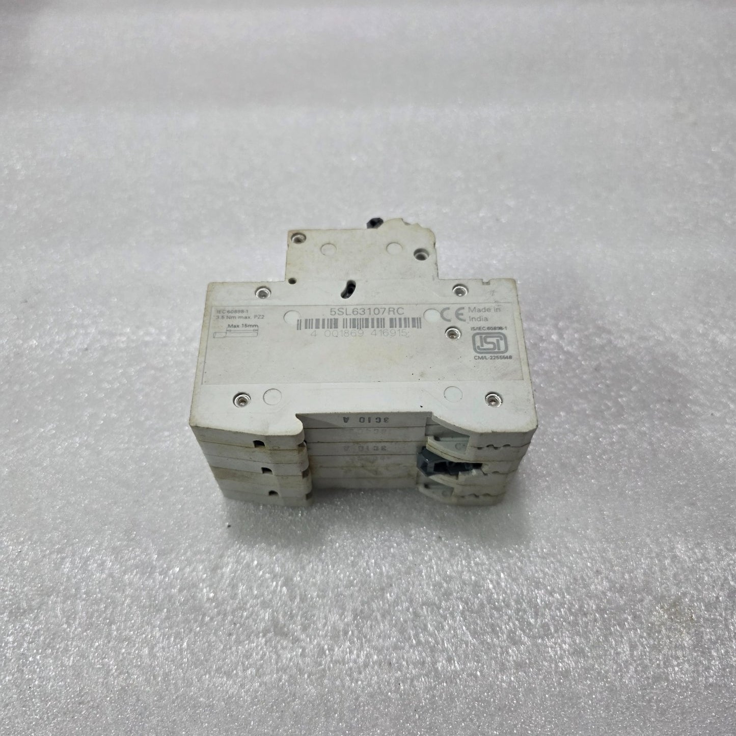 SIEMENS 5SL63107RC C10 3 POLE MCB 10A 415V 7.5KA CIRCUIT BREAKER