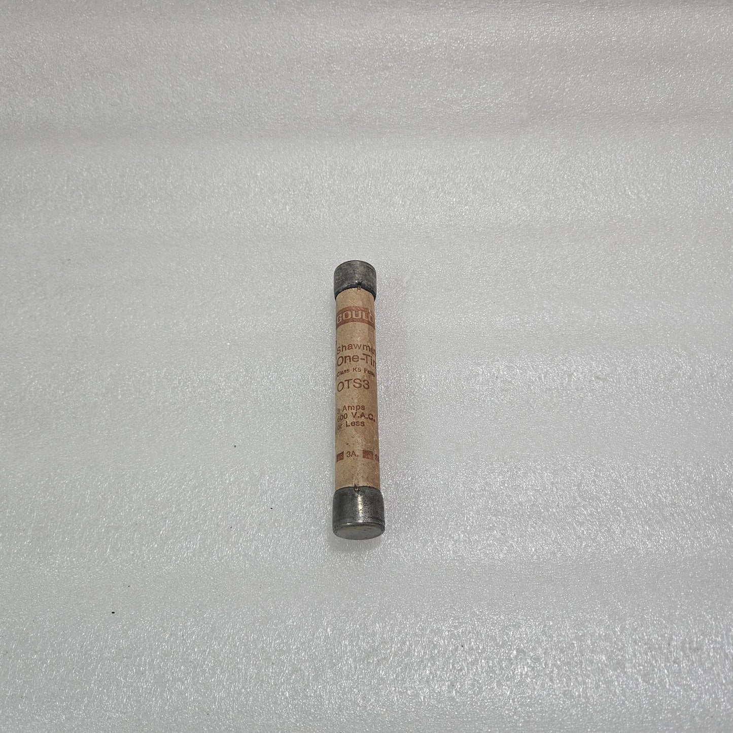 GOULD SHAWMUT OTS3 ONE-TIME CLASS K5 CARTRIDGE FUSE 3A 600VAC INDUSTRIAL FUSE