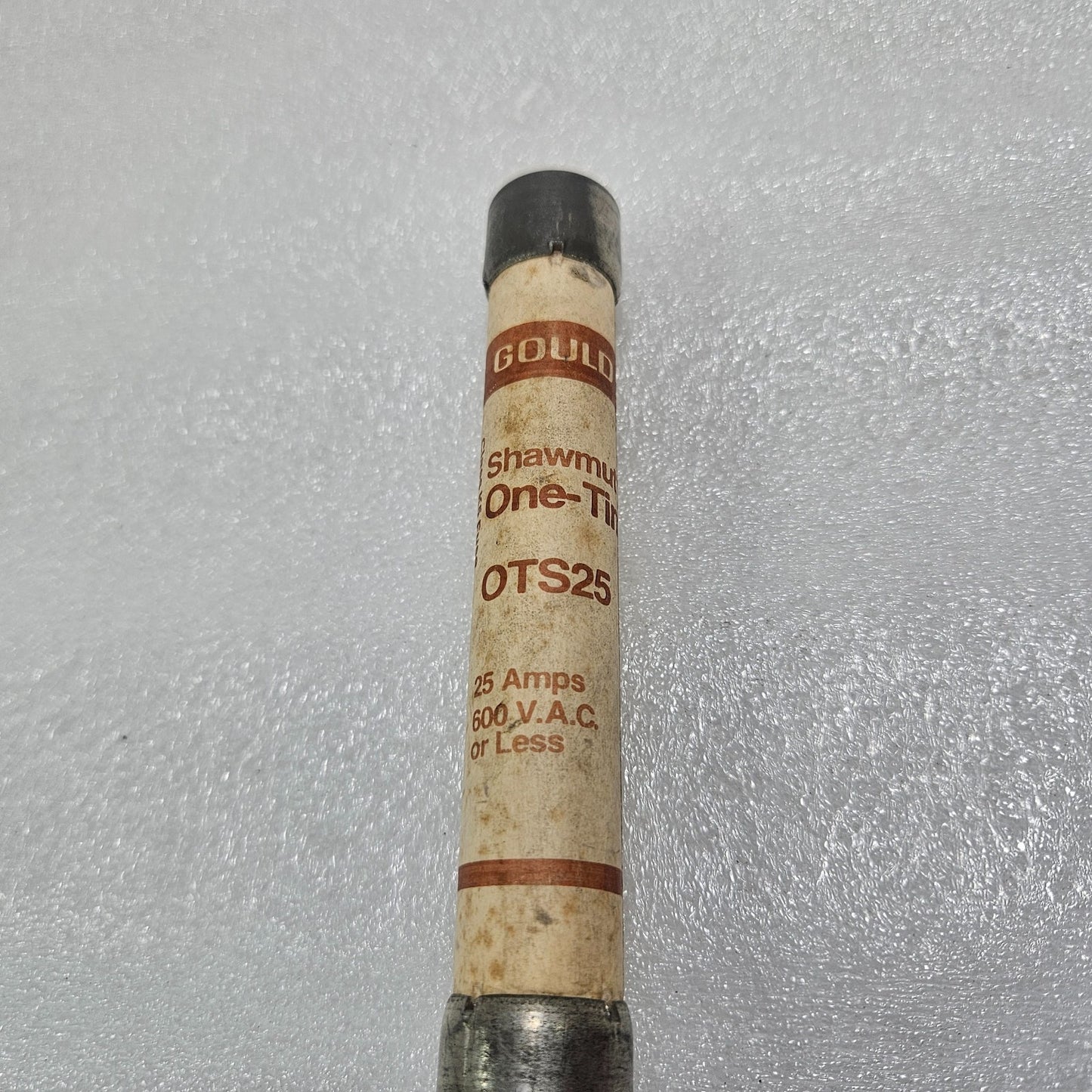 GOULD SHAWMUT OTS25 ONE-TIME CLASS K5 FUSE 25A 600VAC INDUSTRIAL CARTRIDGE FUSE
