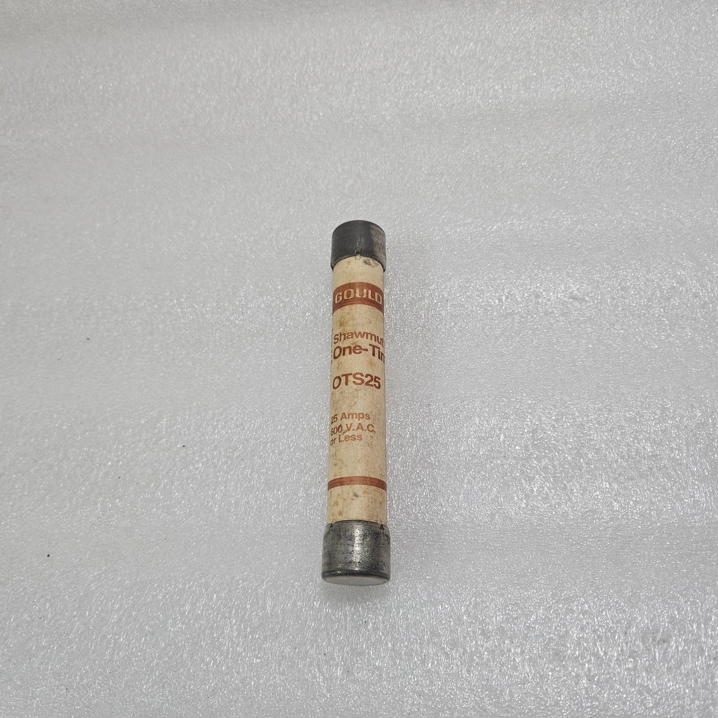 GOULD SHAWMUT OTS25 ONE-TIME CLASS K5 FUSE 25A 600VAC INDUSTRIAL CARTRIDGE FUSE