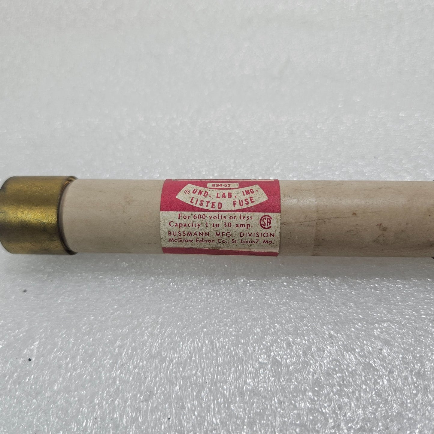 BUSSMANN RES-10 SUPER-LAG RENEWABLE FUSE 10A 600V INDUSTRIAL CARTRIDGE FUSE