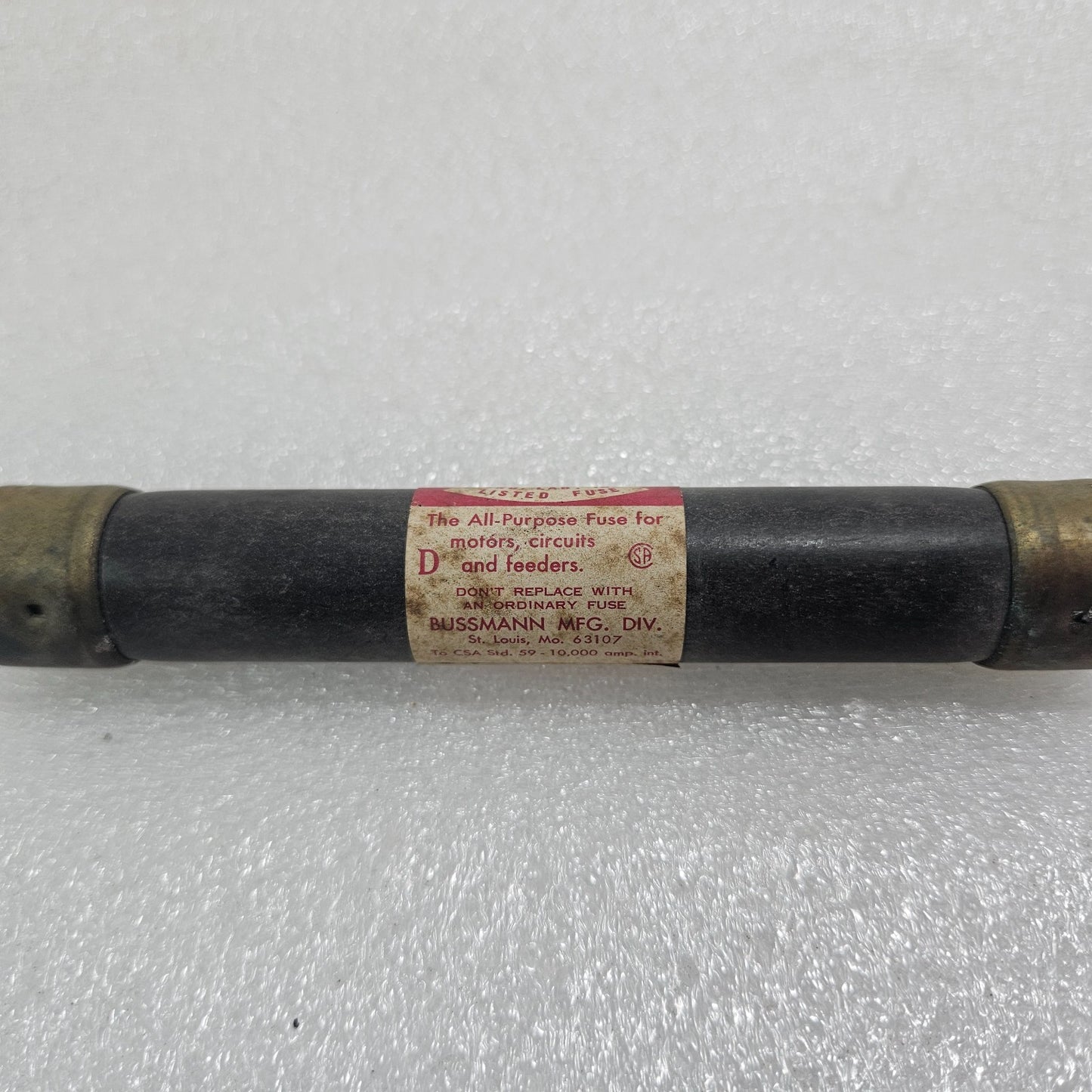 BUSSMANN FUSETRON FRS-10 DUAL ELEMENT TIME DELAY FUSE 10A 600V CLASS RK5 INDUSTR
