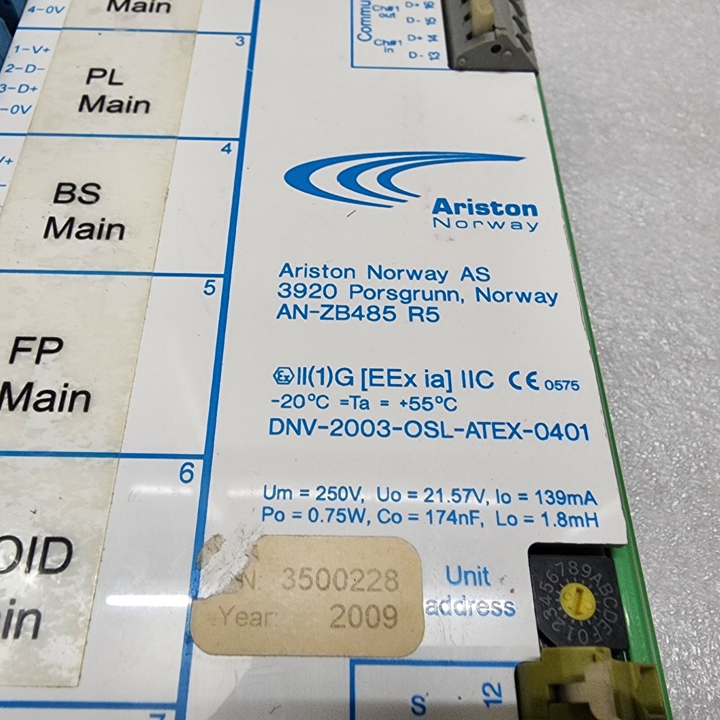 ARISTON NORWAY AS AN-ZB485 R5 CONTROLLER