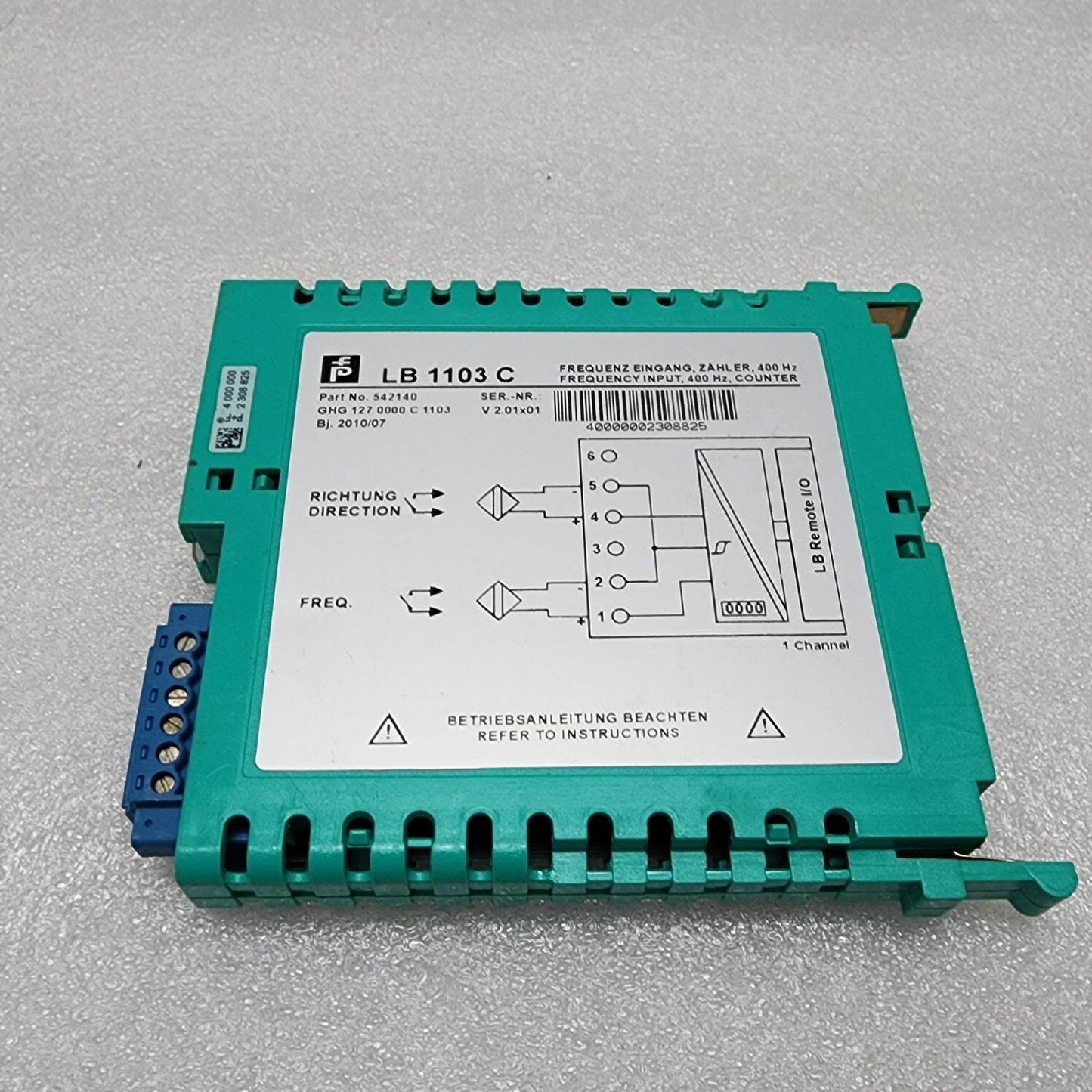PEPPERL + FUCHS LB1103C FREQUENCY INPUT 400Hz COUNTER 542140