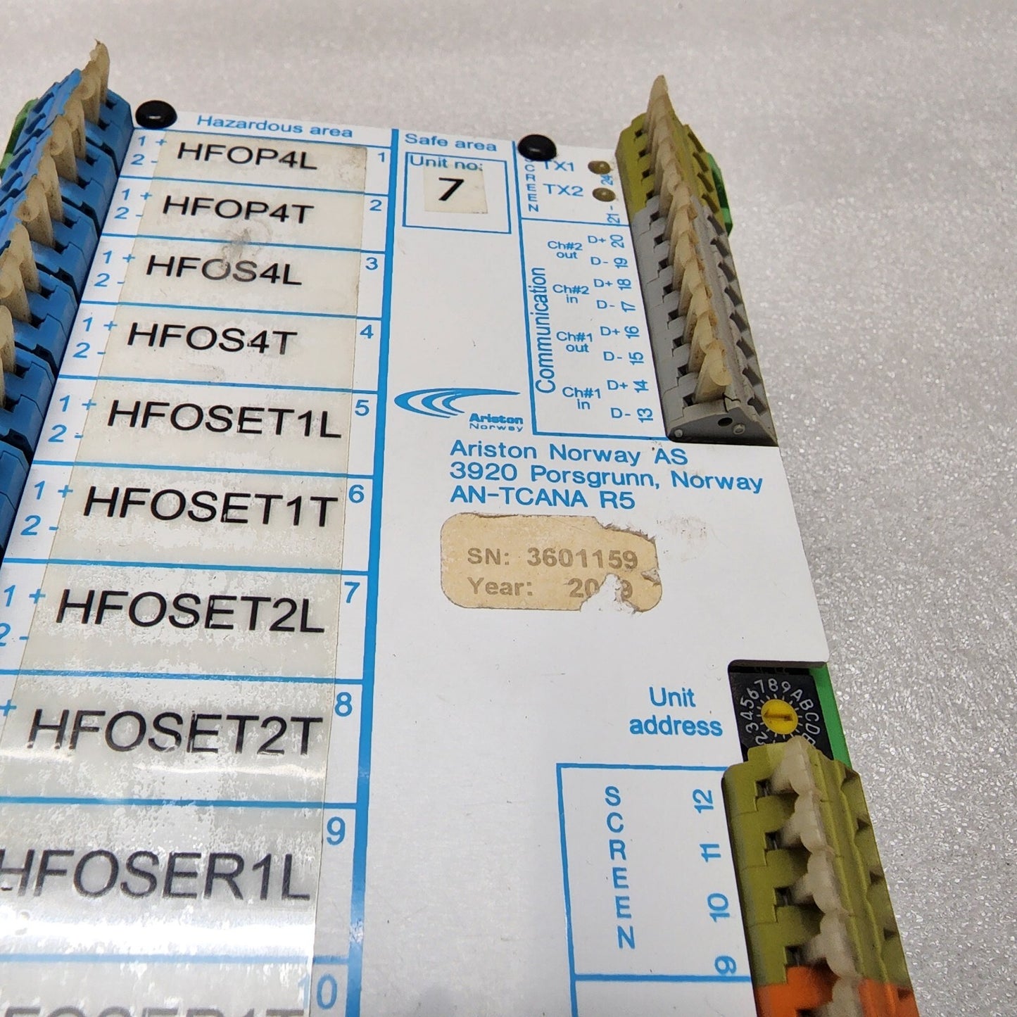 ARISTON NORWAY AS AN-TCANA R5 CONTROL UNIT
