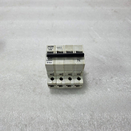 MDS G10A TP+N 10A 9KA 240/415V FOUR POLE MCB CIRCUIT BREAKER