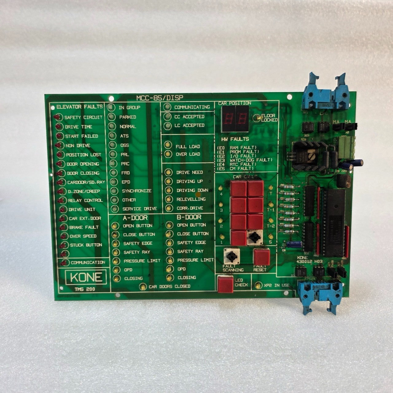 KONE MCC-85/DISP DISPLAY PCB FOR TMS 200 SYSTEM 430015G01