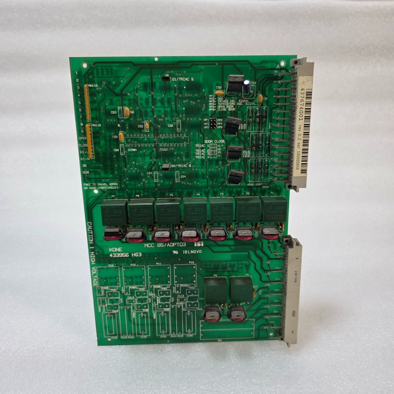 KONE MCC 85/ADPT03 INDUSTRIAL CONTROL PCB 433956 H03 / 437674G01 REV 0.2