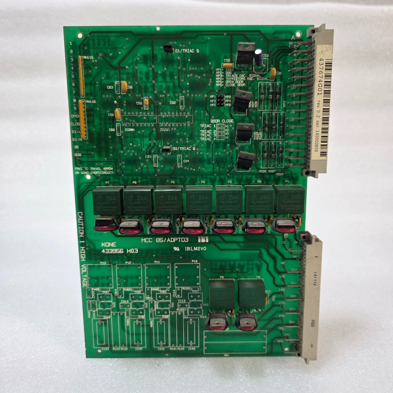 KONE MCC 85/ADPT03 INDUSTRIAL CONTROL PCB 433956 H03 / 437674G01 REV 0.2