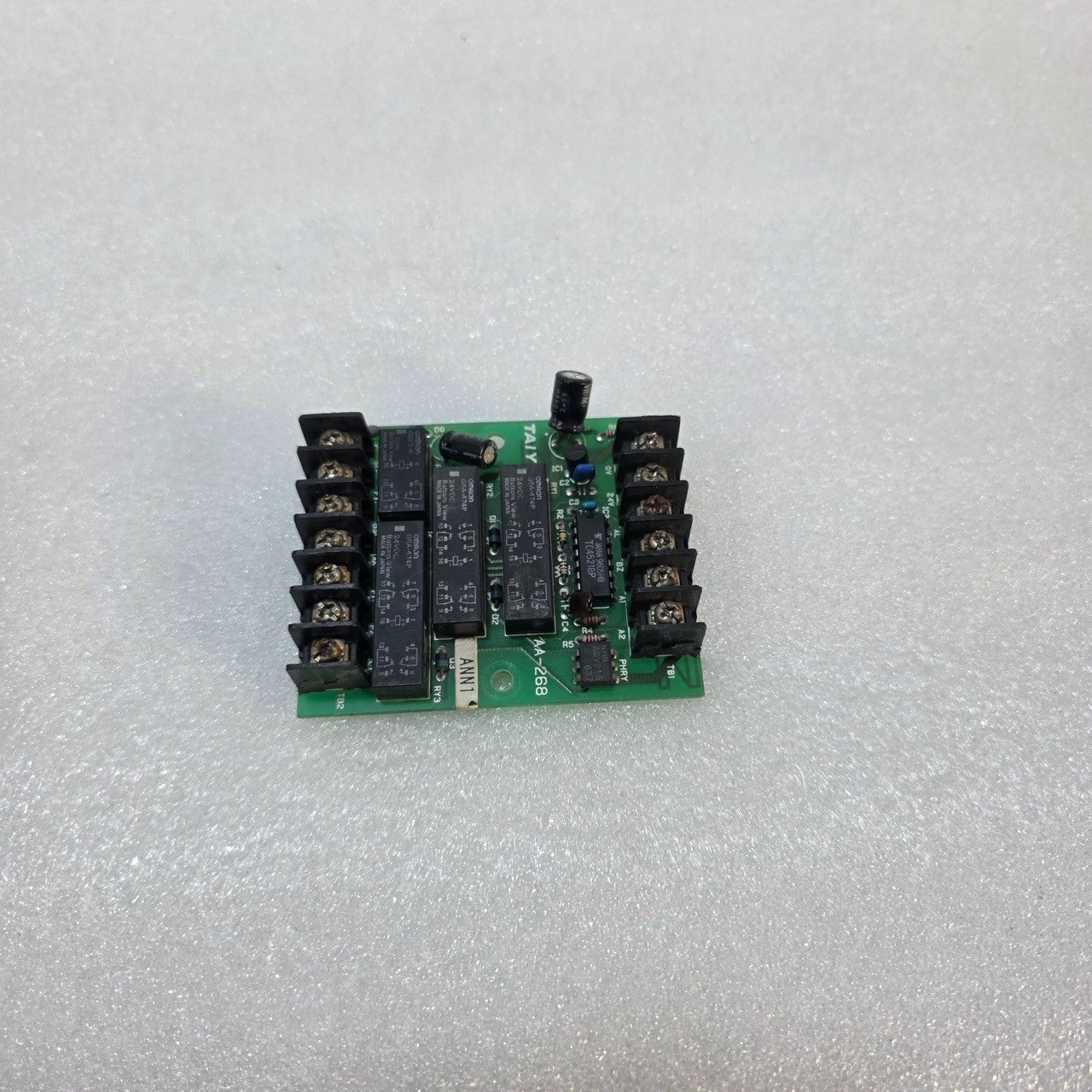 TAIYO AA-268 PCB ASSEMBLY WITH OMRON G6A-474P 24VDC SIGNAL RELAYS (MADE IN JAPAN