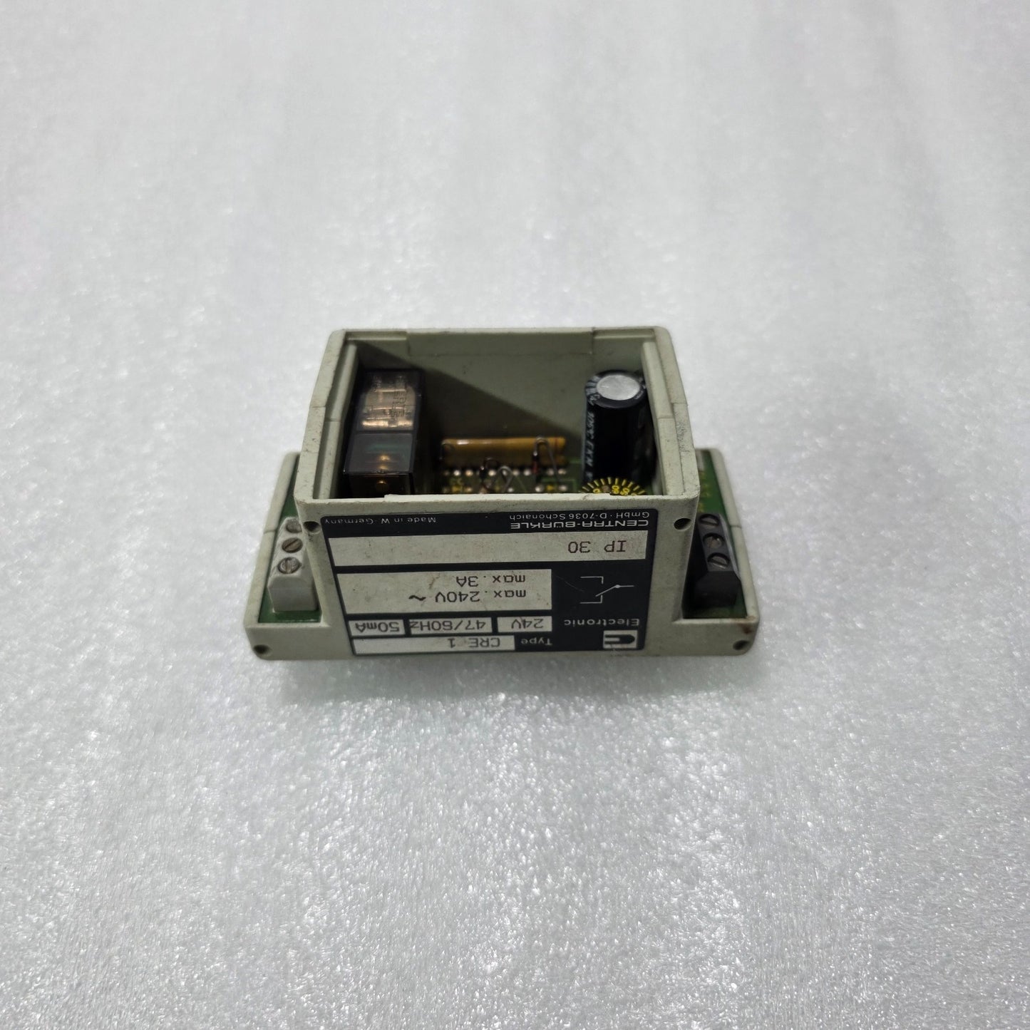CENTRA-BÜRKLE CRE1 ELECTRONIC RELAY 24V AC 50MA CONTROL RELAY IP30 GERMANY