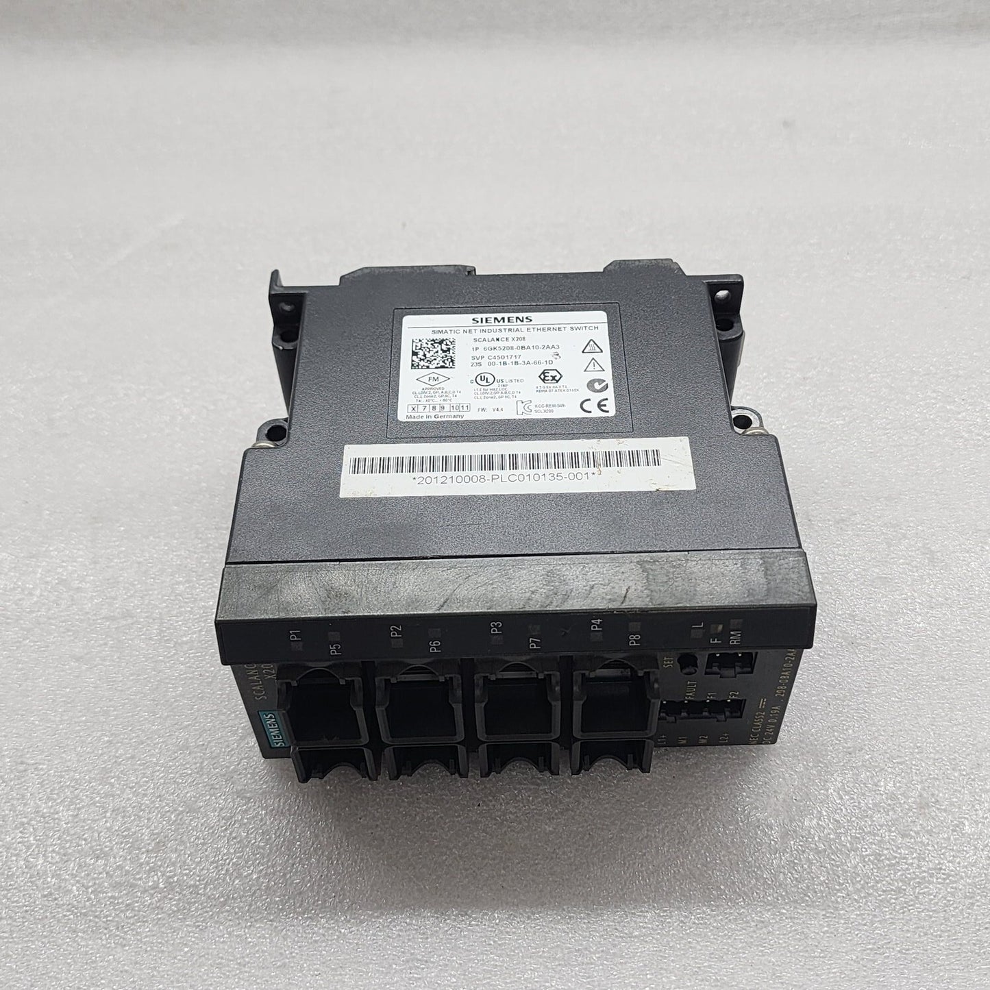 SIEMENS 6GK5208-0BA10-2AA3 INDUSTRIAL ETHERNET SWITCH