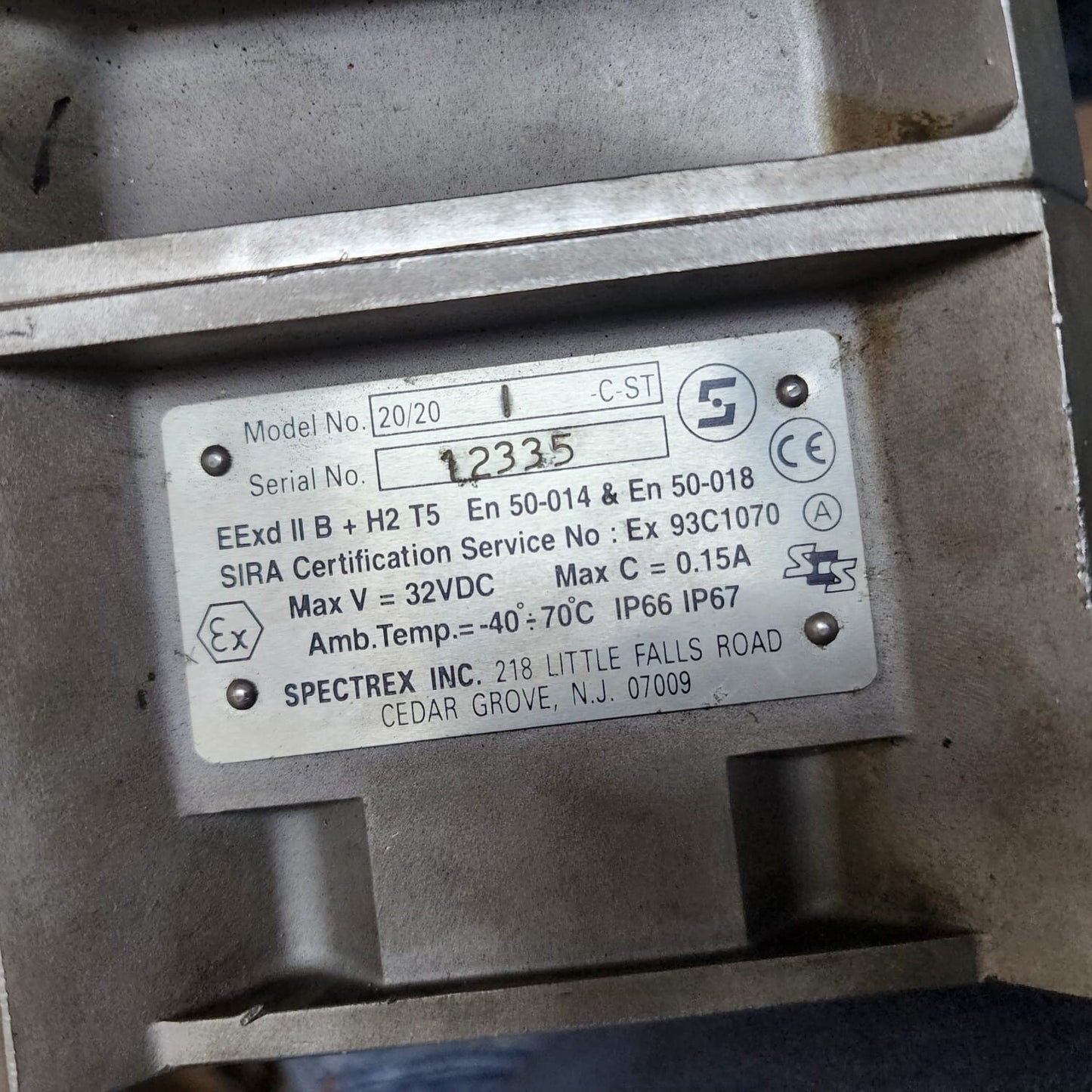 SHARP EYE IR3 FLAME DETECTOR 20/20-C ST 32VDC 20/20 I-C-ST