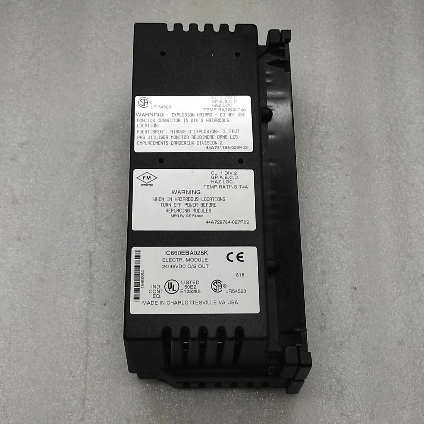GE FANUC IC660EBA025K ELECTRIC MODULE 24/48VDC IC660BBA025N