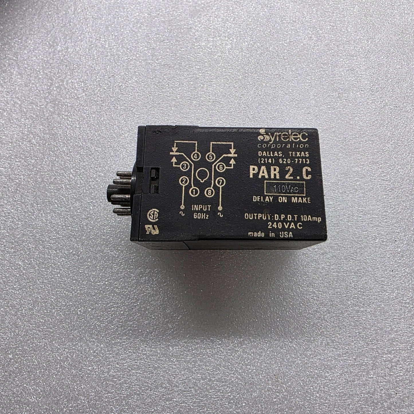 SYRELEC PAR 2.C DELAY TIMER 110VAC