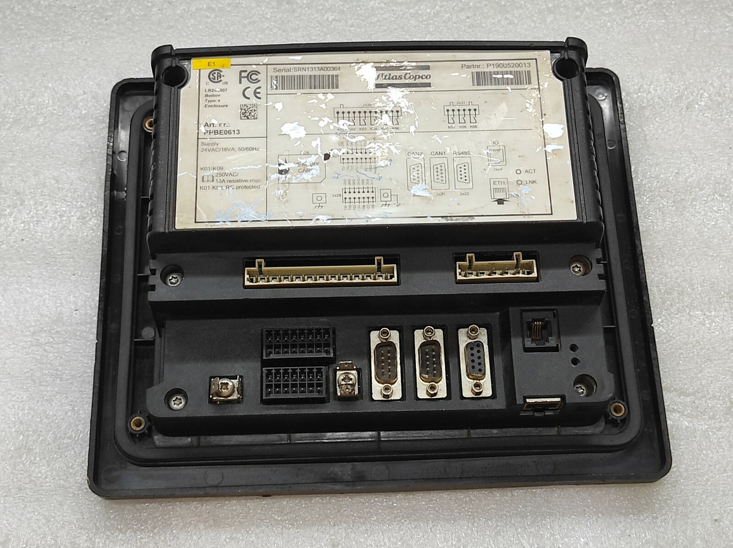 ATLAS COPCO PPBE0613 COMPRESSOR CONTROLLER 24VAC P1900520013