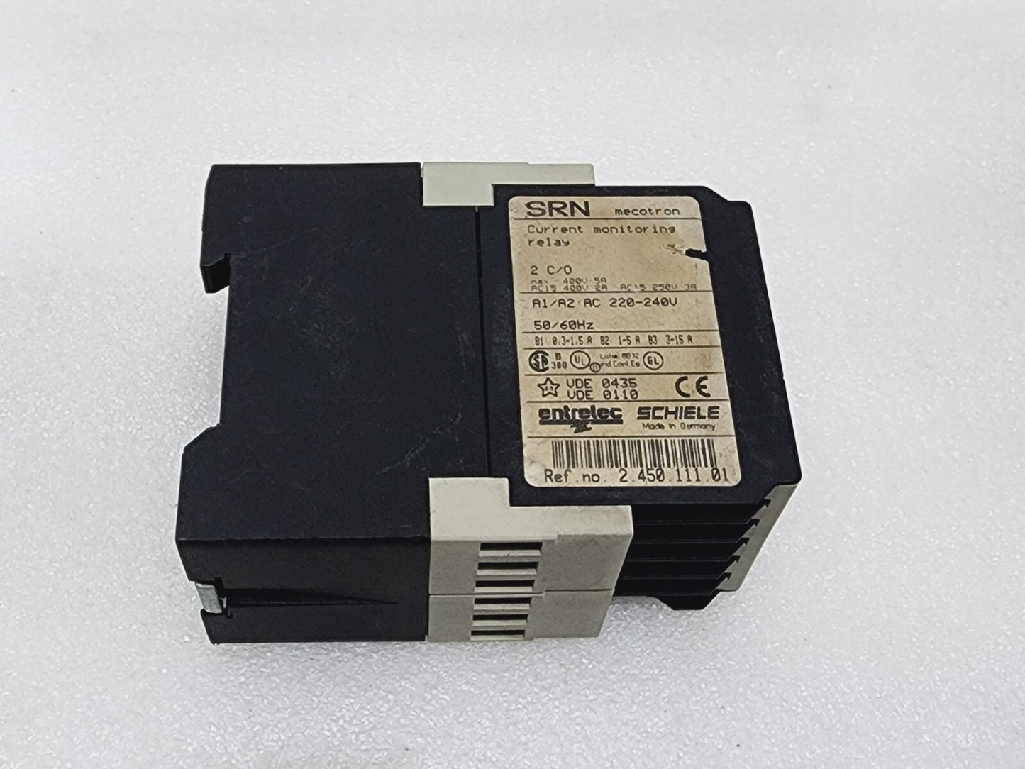 SCHIELE ENTRELEC SRN CURRENT MONITORING RELAY 2.450.111.01 220-2240V