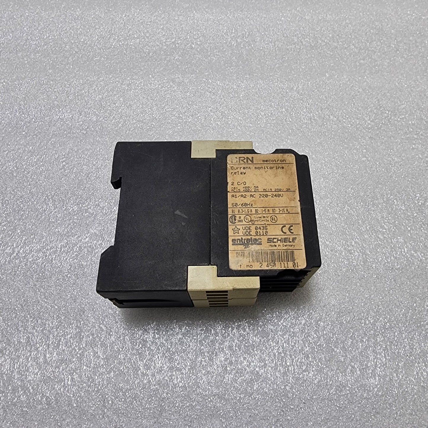 SCHIELE ENTRELEC SRN CURRENT MONITORING RELAY 2.450.111.01 220-2240V