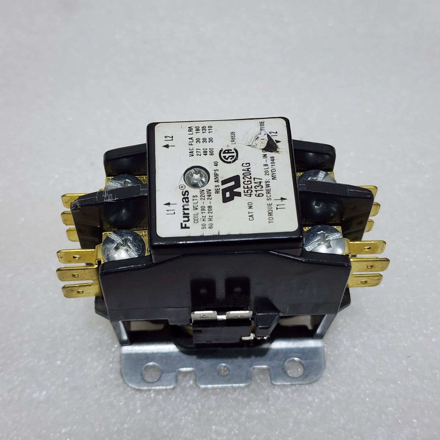 FURNAS 45EG20AG MAGNETIC CONTACTOR 30A 2-POLE 61347 COIL VOLTAGE 190-220V/208-24