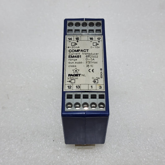 FAGET EM481 6R2502 CURRENT TRANSDUCER 230VAC
