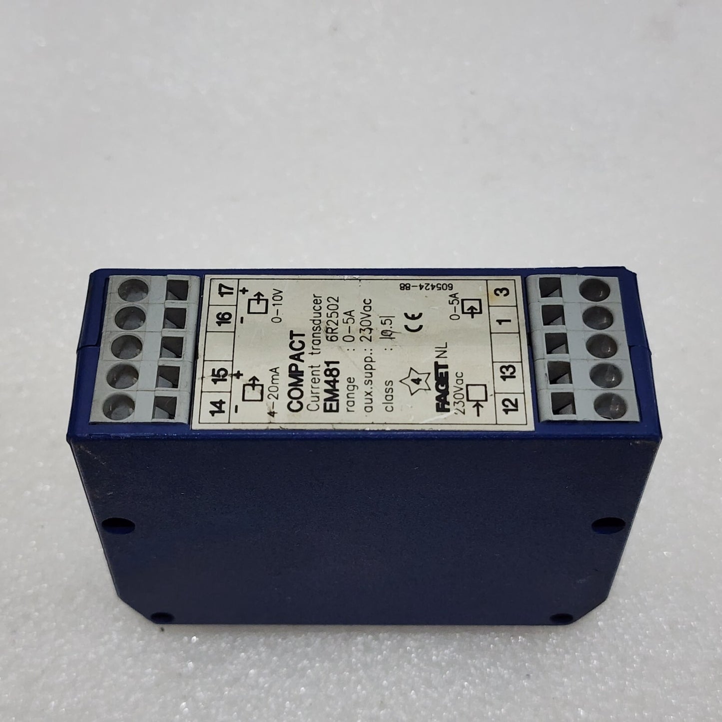 FAGET EM481 6R2502 CURRENT TRANSDUCER 230VAC