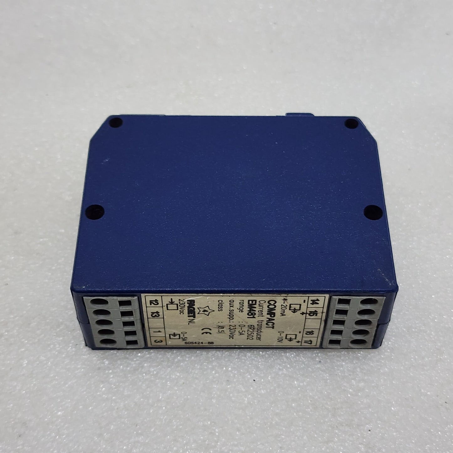 FAGET EM481 6R2502 CURRENT TRANSDUCER 230VAC