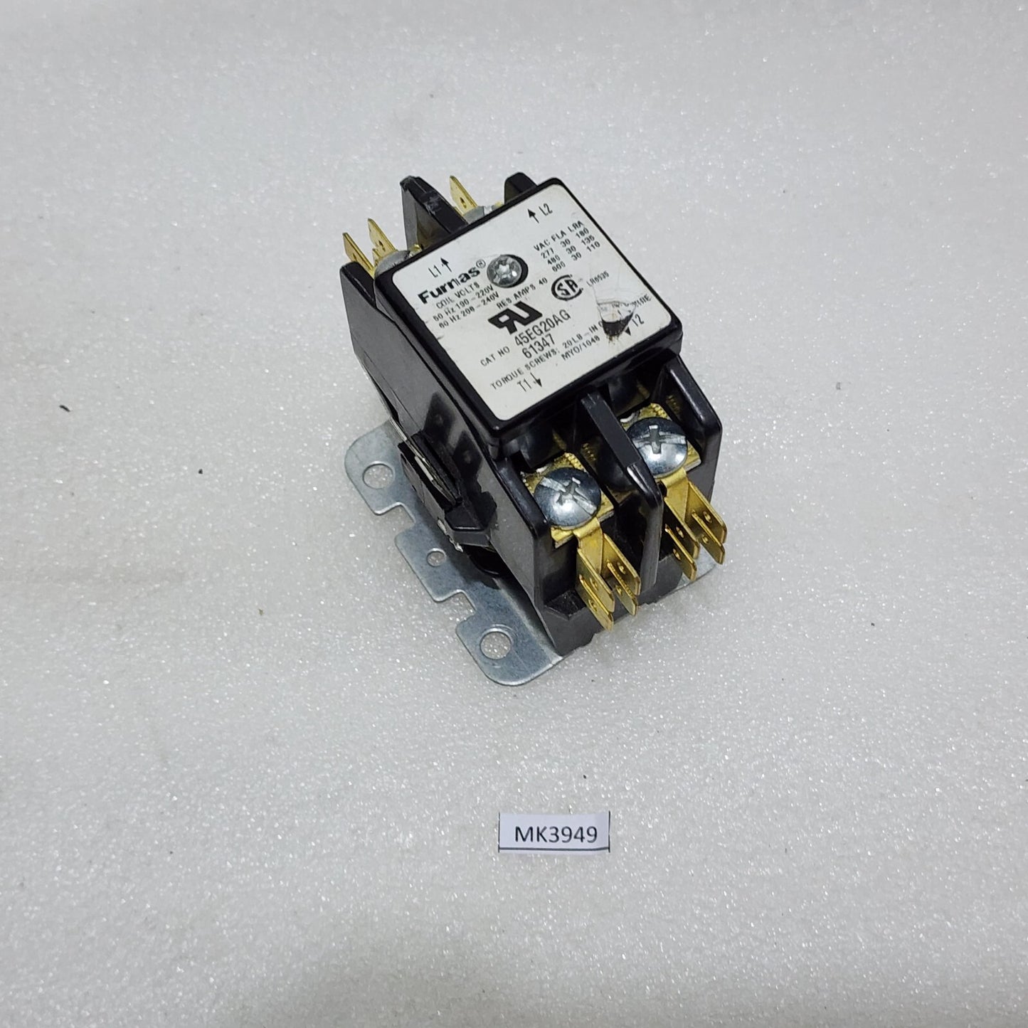 FURNAS 45EG20AG MAGNETIC CONTACTOR 30A 2-POLE 61347 COIL VOLTAGE 190-220V/208-24
