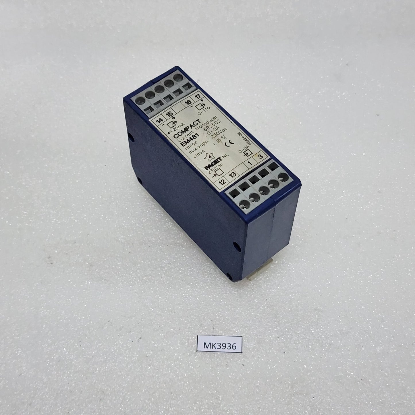 FAGET EM481 6R2502 CURRENT TRANSDUCER 230VAC