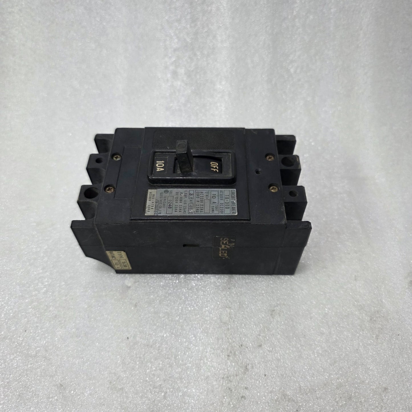 TERASAKI TO-30D 10A 3 POLE MCCB CIRCUIT BREAKER | AC500V / DC250V | 2.5KA