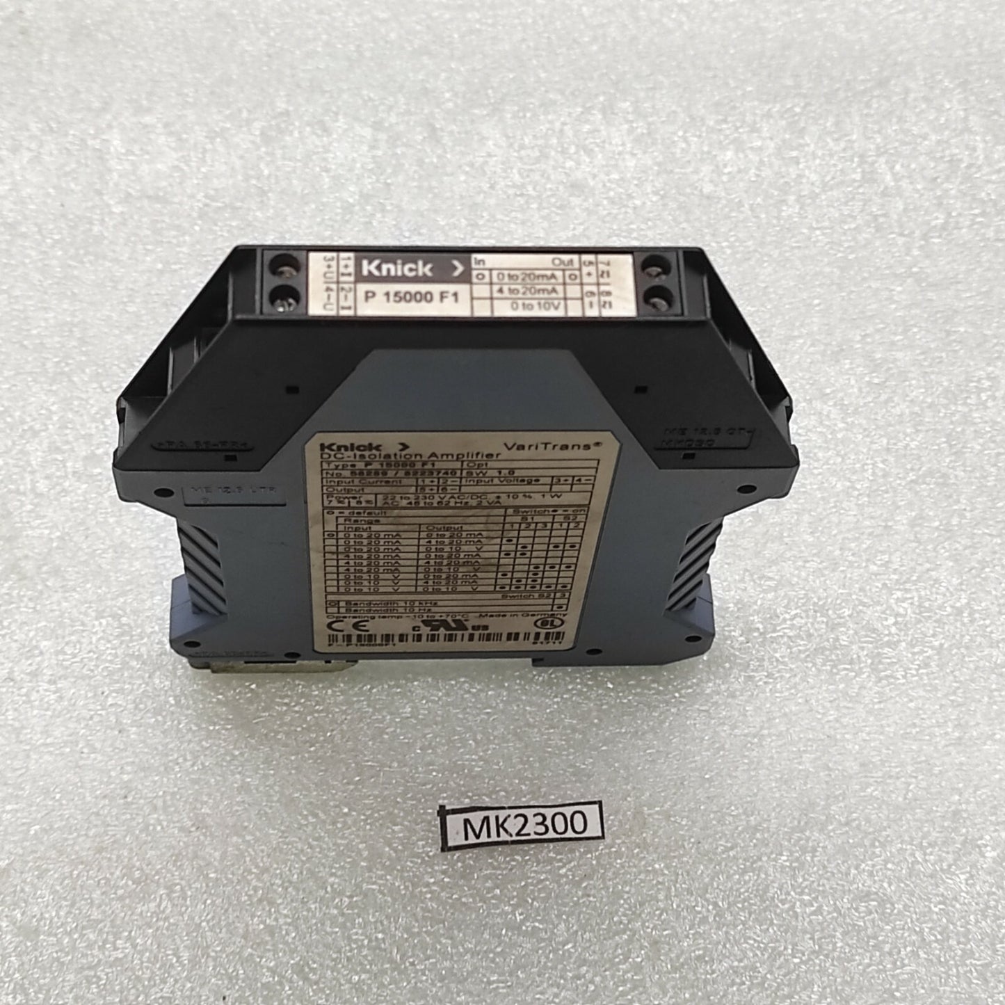 KNICK P 15000 F1 DC-ISOLATER AMPLIFIER 58289-8223740