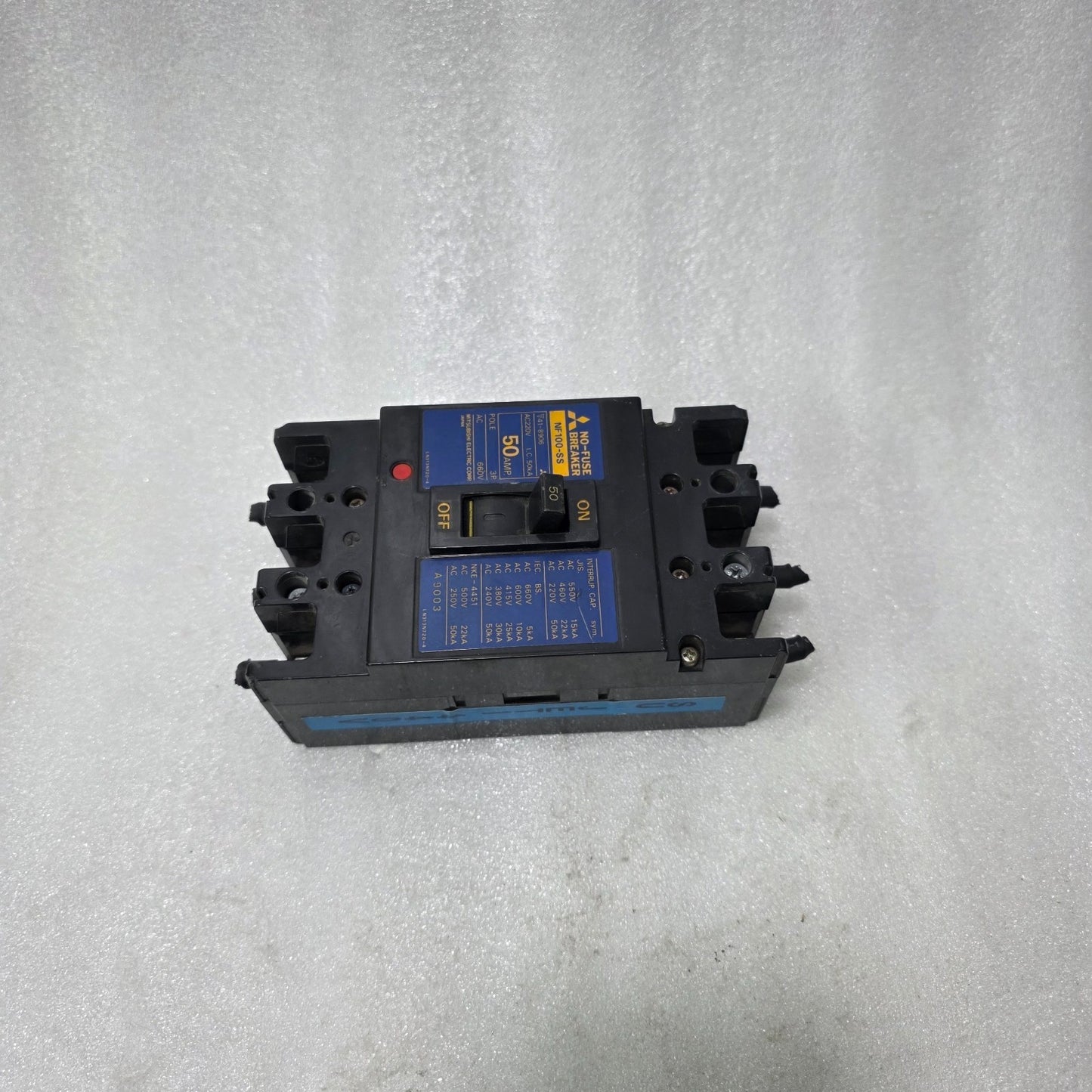 MITSUBISHI NF100-SS NO FUSE BREAKER 50A 3 POLE 660V MCCB INDUSTRIAL CIRCUIT BREA