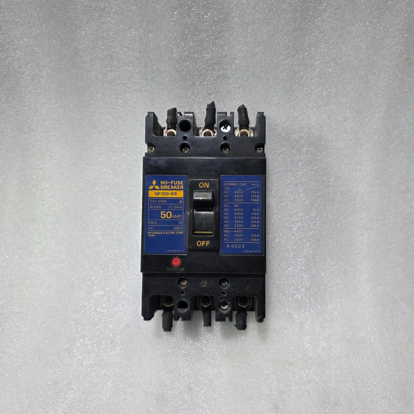 MITSUBISHI NF100-SS NO FUSE BREAKER 50A 3 POLE 660V MCCB INDUSTRIAL CIRCUIT BREA