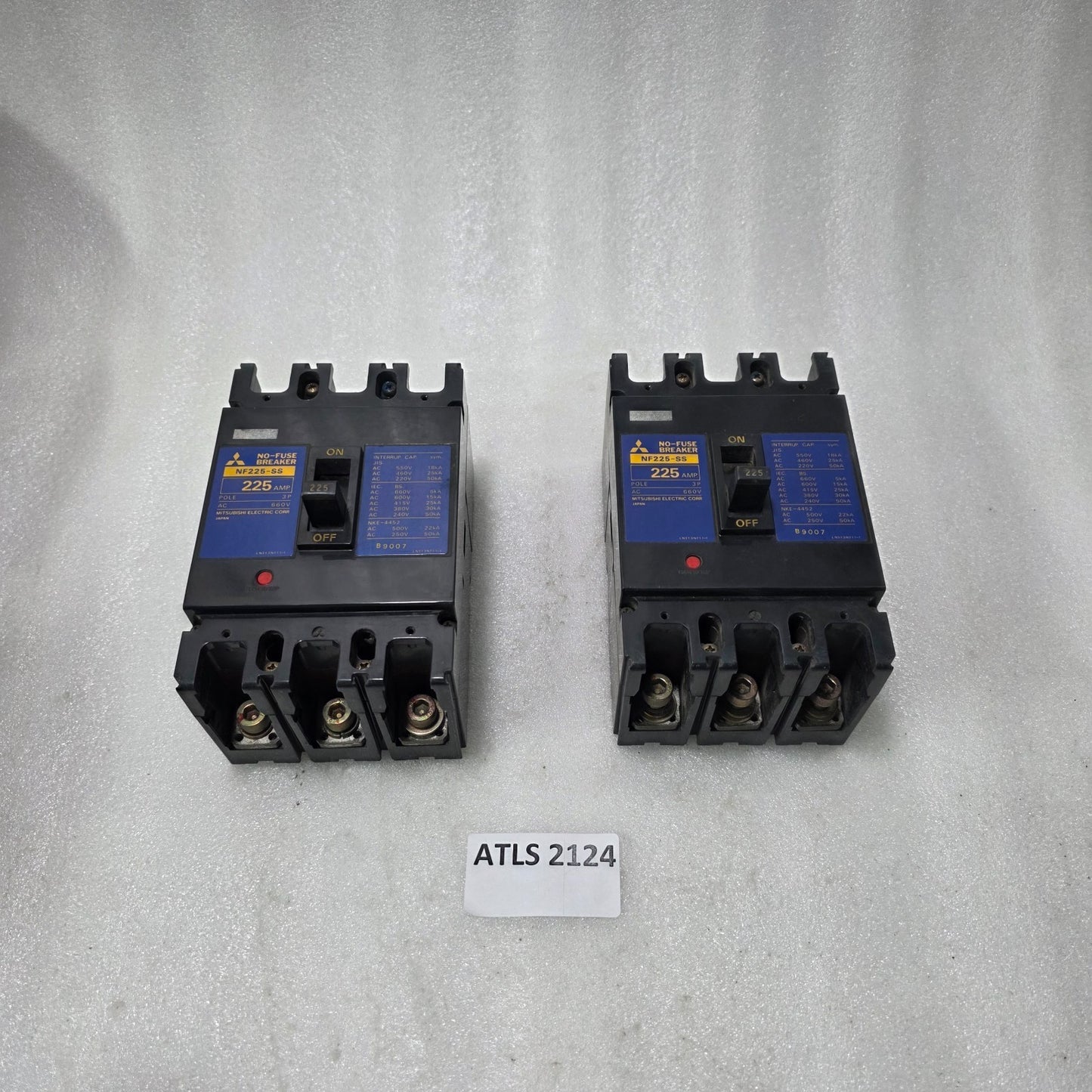 MITSUBISHI NF225-SS NO FUSE BREAKER 225A 3 POLE MCCB 660V AC