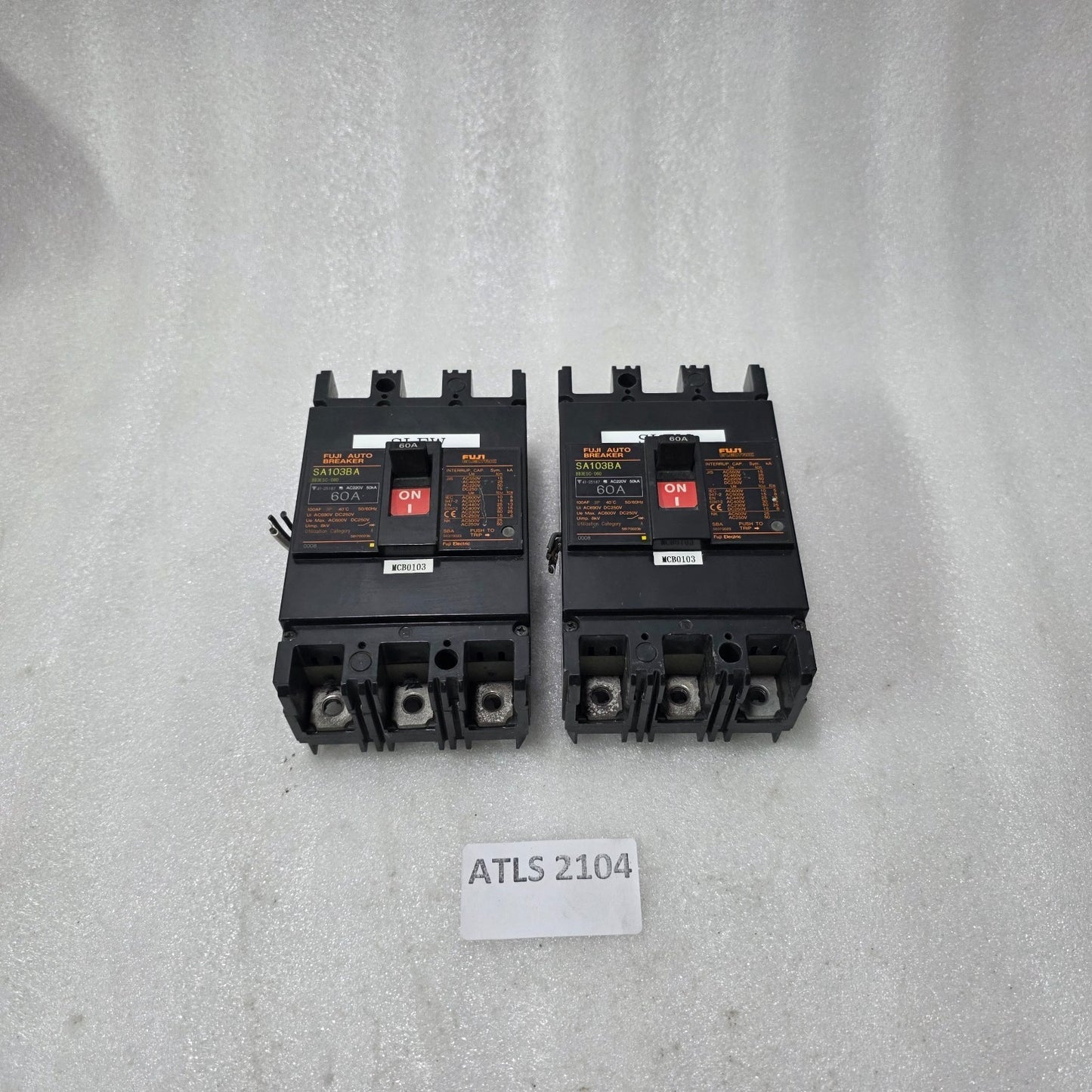 FUJI ELECTRIC SA103BA 60A 3 POLE MCCB CIRCUIT BREAKER | 690V AC / 250V DC | 50KA