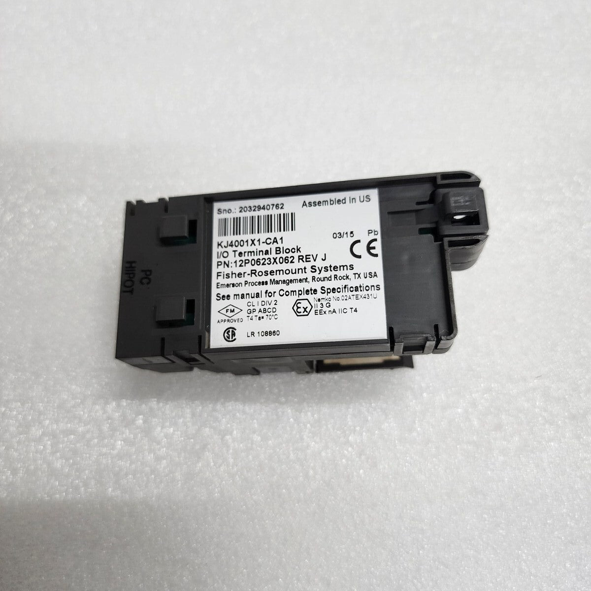 EMERSON FISHER ROSEMOUNT KJ4001X1-CA1 I/O TERMINAL BLOCK 12P0623X062 REV J