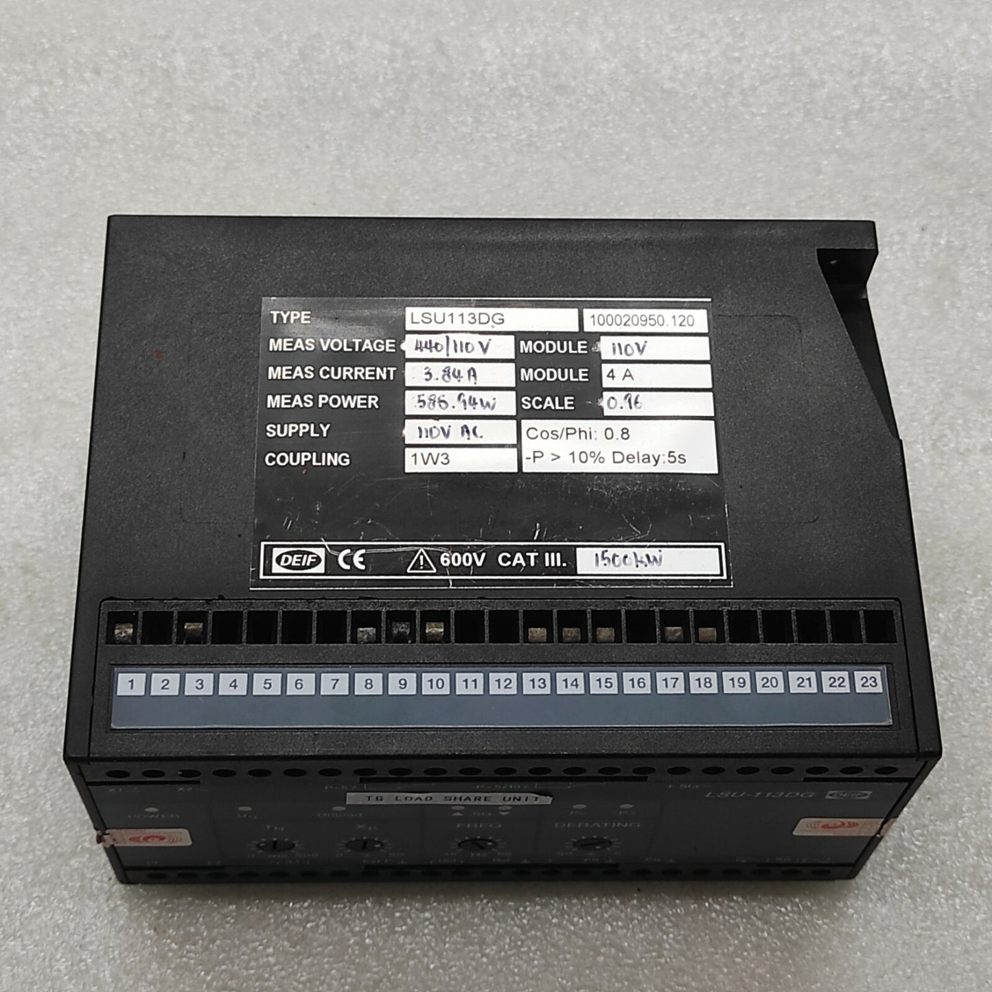 DEIF LSU-113DG LOAD SHARING UNIT 100020950.120 110V