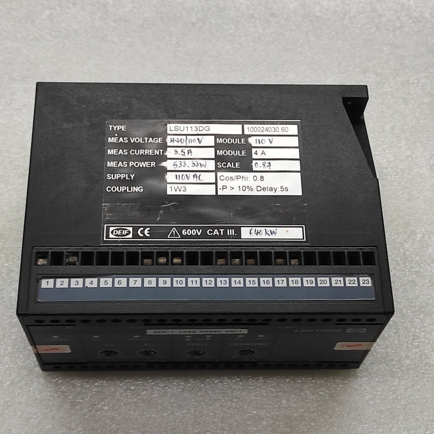 DEIF LSU-113DG LOAD SHARING UNIT 100024030.60 110V
