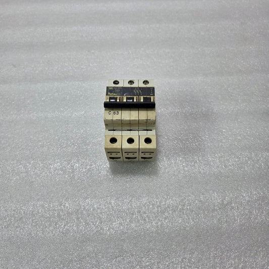 S&S PROTEC25 C63 3 POLE MCB 63A 415V IEC 898 MINIATURE CIRCUIT BREAKER