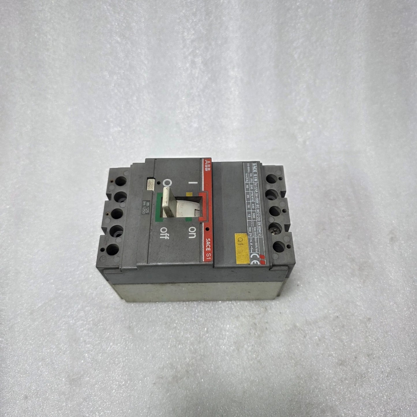 ABB SACE S1N MCCB 125A 3 POLE MOLDED CASE CIRCUIT BREAKER 500V INDUSTRIAL BREAKE