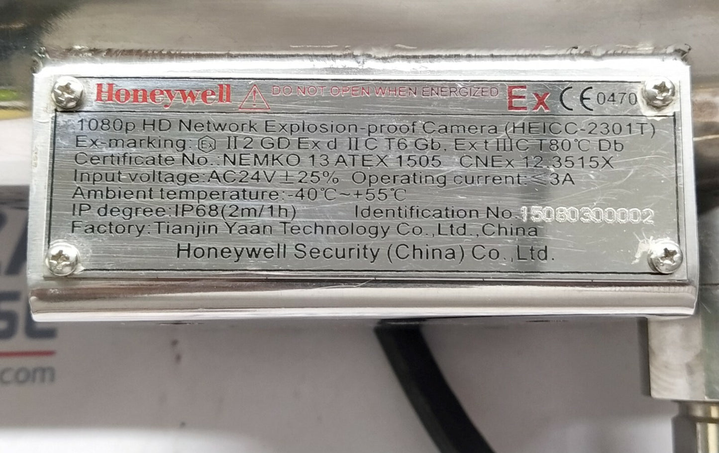 HONEYWELL HEICC-2301T HD 1080P NETWORK EXPLOSION PROOF CAMERA