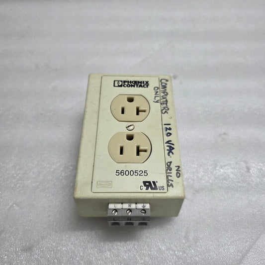 PHOENIX CONTACT 5600525 RAIL-MOUNTED DUAL POWER OUTLET EM-DUO 120/20