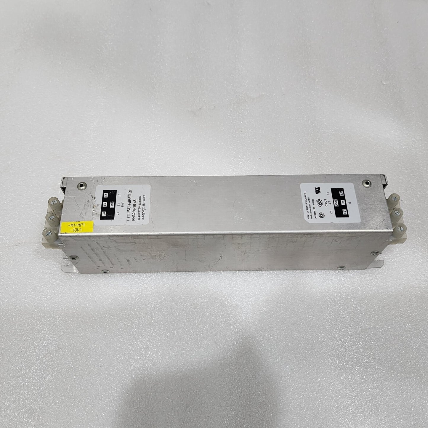 SCHAFFNER FN3258-16-45 POWER LINE FILTER EMC/RFI 0HZ TO 60HZ 16A 480VAC TERMINAL
