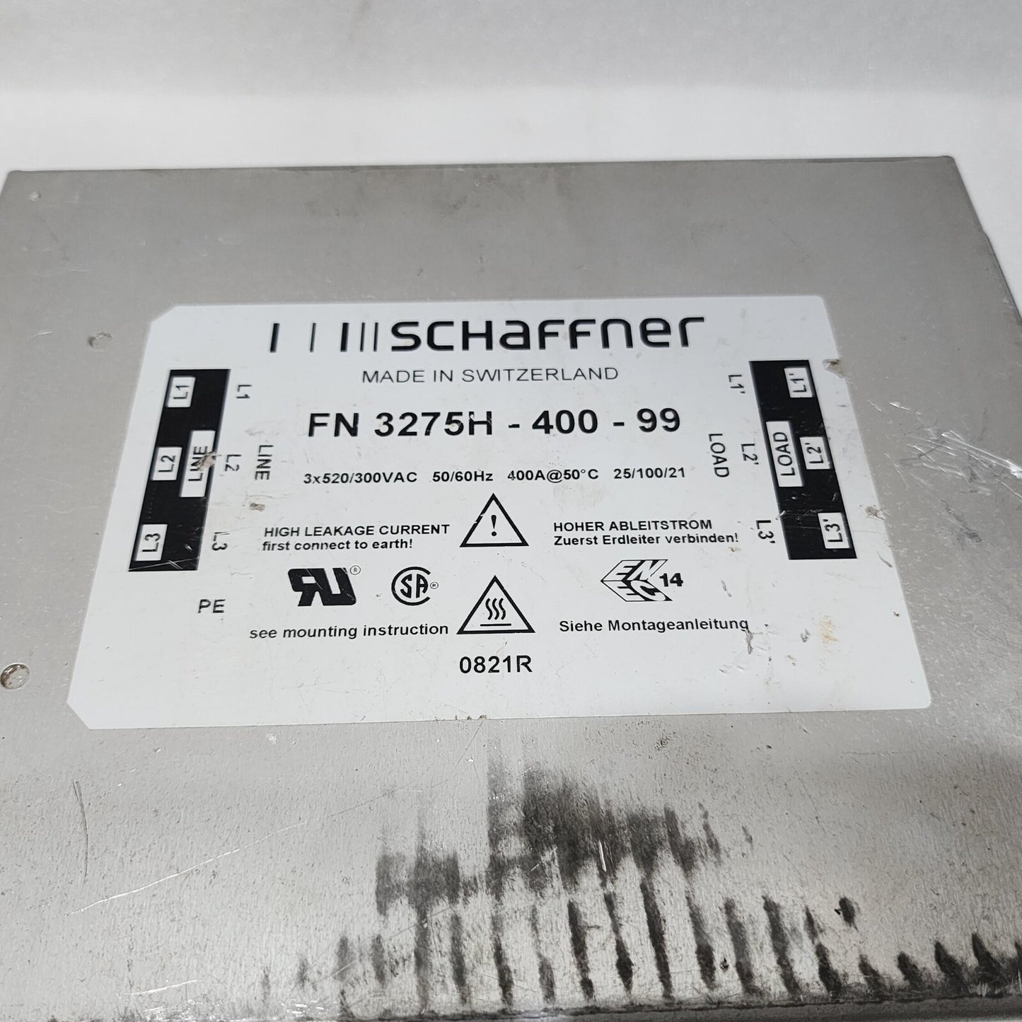 SCHAFFNER FN3275H-400-99 EMC EMI LINE FILTER
